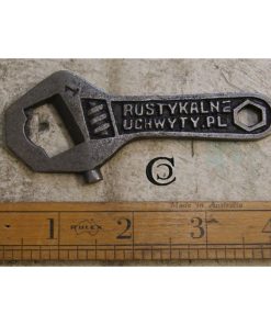 BOTTLE OPENER HAND HELD WRENCH STYLE ANT IRON 90MM RUSTY DNU