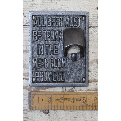 BOTTLE OPENER PLAQUE WALL MOUNTED FULLERS MESS ROOM 4 X 5