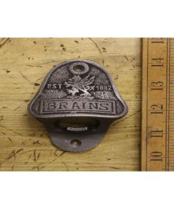 BOTTLE OPENER WALL MOUNTED BRAINS BREWERY CAST ANT IRON