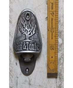 BOTTLE OPENER WALL MOUNTED GIN & TONIC FEVER TREE CAST IRON