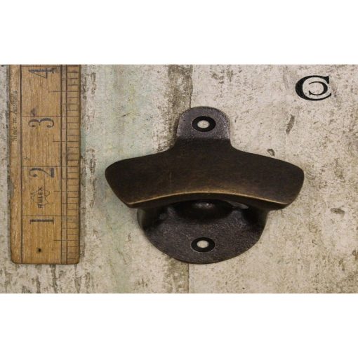 BOTTLE OPENER WALL MOUNTED PLAIN ANTIQUE COPPER ON IRON