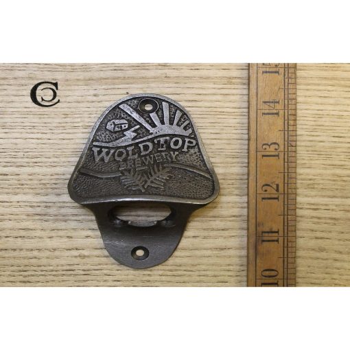 BOTTLE OPENER WALL MOUNTED WOLD TOP BREWERY CAST IRON
