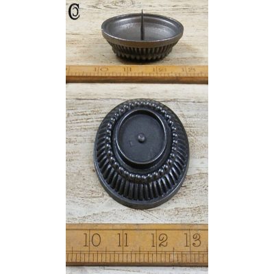 CANDLE HOLDER BASE SPIKE ANT CAST IRON 75MM / 3 DIA