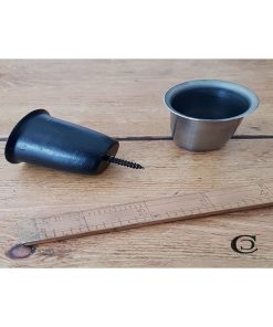 CANDLE HOLDER CUP WITH WOOD SCREW BLACK WAX 25MM / 1 DIA