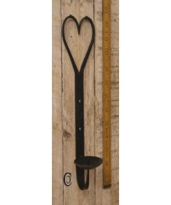CANDLE HOLDER WALL MOUNTED H/F B/WAX HEART 13 (GE6132)