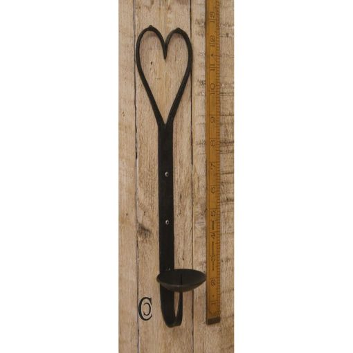 CANDLE HOLDER WALL MOUNTED H/F B/WAX HEART 13 (GE6132)