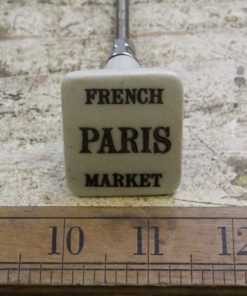 CERAMIC KNOB SQUARE DESIGN ‘FRENCH PARIS MARKET’ 38MM