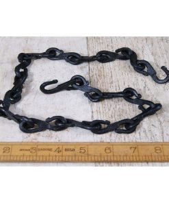 CHAIN HAND FORGED BLACK BEESWAX WITH SMALL HOOKS 700MM