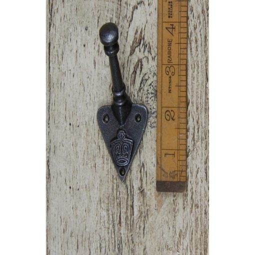 COAT HOOK ARTS & CRAFTS SINGLE MINISTRY CROWN ANT IRON 100MM