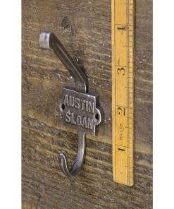 COAT HOOK DOUBLE 2 PART AUSTIN SLOAN ANT IRON 110MM