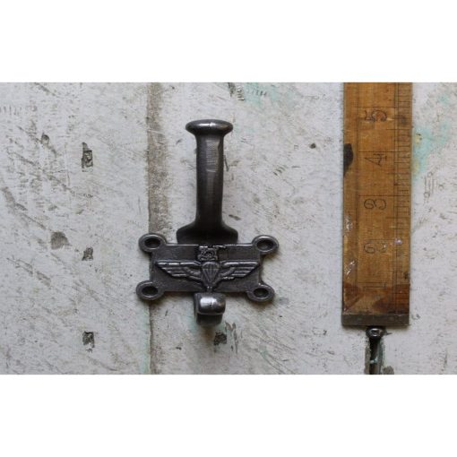 COAT HOOK DOUBLE 2 PART RETRO PARACHUTE REG ANT IRON 125MM