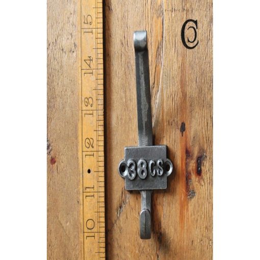 COAT HOOK DOUBLE ’38CS’ SHALLOW ANGLE 2 PART ANT IRON 110MM