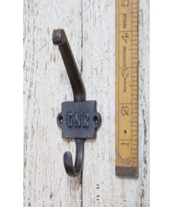 COAT HOOK DOUBLE GNR 2 PART CAST ANT IRON 110MM