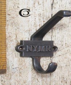 COAT HOOK DOUBLE NYMR 2-PART CAST ANT IRON 110MM