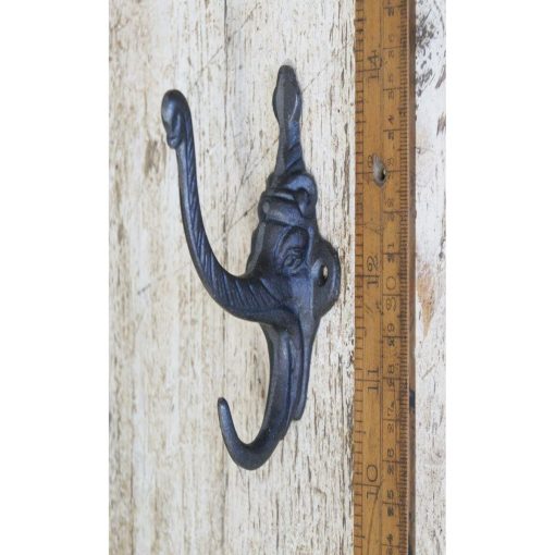 COAT HOOK ELEPHANT EYES CAST ANTIQUE IRON SIZE 4 / 100MM