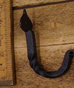 COAT HOOK HANDFORGED TWISTED BLACK WAX 80MM