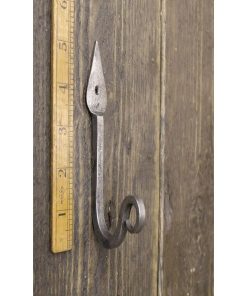 COAT HOOK SHEPHERDS CROOK HAND FORGED ANT IRON 130MM