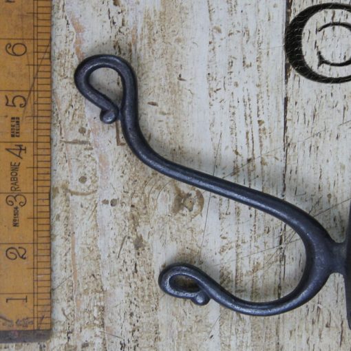 COAT HOOK TRUNK STYLE WAXED ANTIQUE IRON 140MM