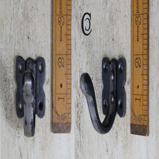 COAT HOOK TWISTED RIVETED TO BASE ANT IRON 55MM