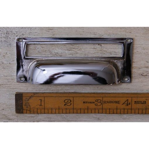 CUP HANDLE LABEL FRAME CHROME ON IRON 55 X 105MM