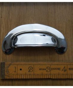 CUP HANDLE ROUND LIPPED CHROME ON BRASS M4 REAR FIX 102MM
