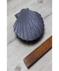 DOOR KNOCKER SCALLOP SHELL SOLID CAST ANT IRON 4 / 100MM