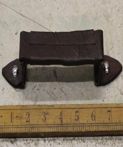 DRAWER HANDLE FOLD-FLAT BROWN LEATHER DOME CAPS SCREWS 125MM