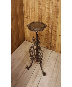 DRINKS TABLE SMALL CROZIER CAST ANTIQUE IRON 500MM HIGH