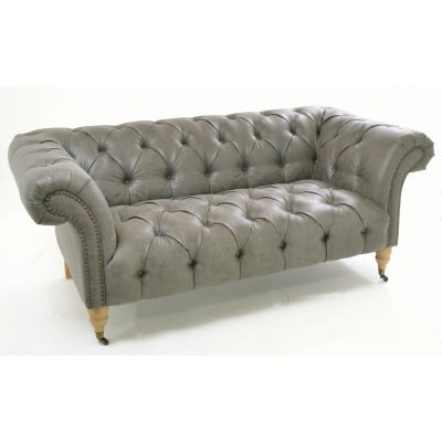 Ellie Chesterfield 1.5 seat Grey Faux Leather