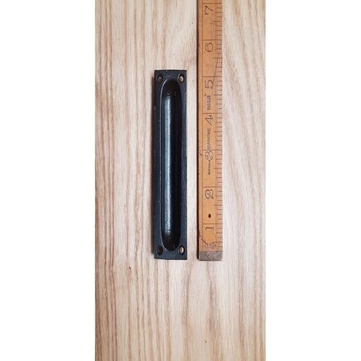 FLUSH HANDLE SQUARE END SATIN EPOXY BLACK 130MM X 30MM