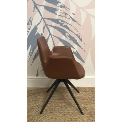 Fitzroy Tan Faux Leather Armchair