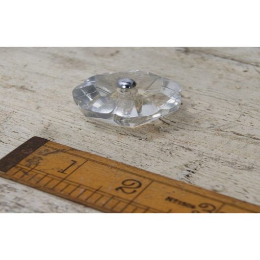 GLASS FACETED CUPBOARD KNOB FLOWER SHAPE 1.5 / 38MM