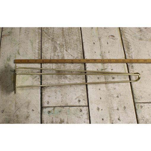 HAIRPIN LEG 3 PRONG FOOTED BRASS PLATED 400MM / 16