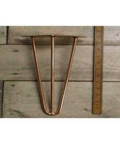 HAIRPIN LEG 3 PRONG POLISHED COPPER 12 / 300MM