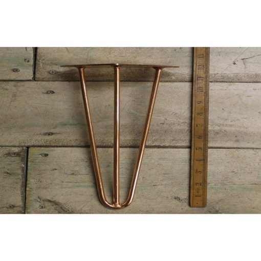 HAIRPIN LEG 3 PRONG POLISHED COPPER 12 / 300MM