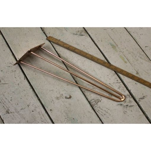 HAIRPIN LEG 3 PRONG POLISHED COPPER 16 / 400MM