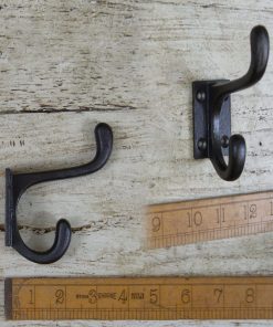 HALL STAND HOOK MINI SMALL CAST ANTIQUE IRON 90MM