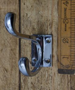 HALL STAND HOOK MINI SMALL CHROME ON CAST IRON 90MM