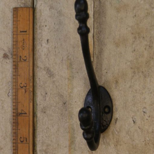 HAT & COAT HOOK ACORN TIP STRONG MALLEABLE BLACK 5 / 135MM