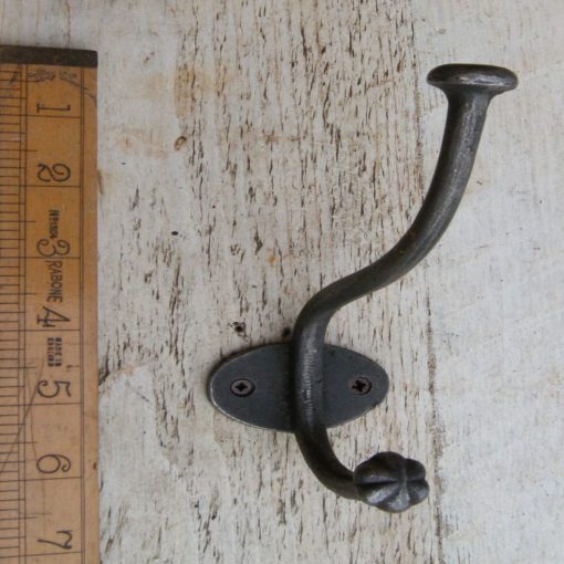 HAT & COAT HOOK ALMA SHELL LOWER TIP CAST ANTIQUE IRON 150MM