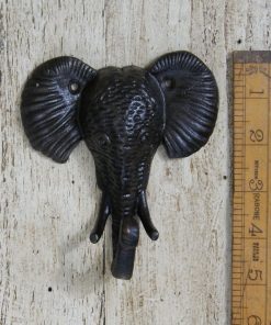 HOOK ELEPHANT HEAD & TRUNK HEAVY CAST ANT IRON 125MM / 5