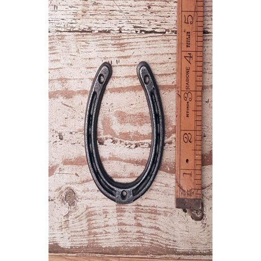 HORSESHOE (NO HOOK) CAST ANTIQUE IRON 4 / 96MM