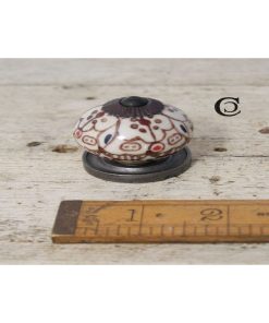 KNOB PATTERNED CERAMIC ALBANY WITH BACK PLATE 35MM DIA