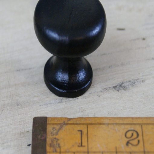 KNOB PLAIN SHAKER CAST IRON SATIN EPOXY BLACK 35MM DIA