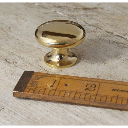 KNOB PLAIN SHAKER SOLID BRASS 35MM DIA M4