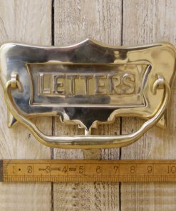 LETTER BOX PLATE LETTERS WITH KNOCKER BRASS 270 X 130MM