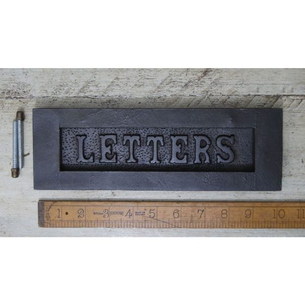 Letter Box Plate Plain Letters Antique Iron 250 X 75 mm