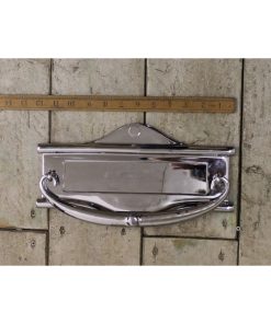 LETTER BOX PLATE WITH KNOCKER CHROME ON BRASS 310 X 160MM