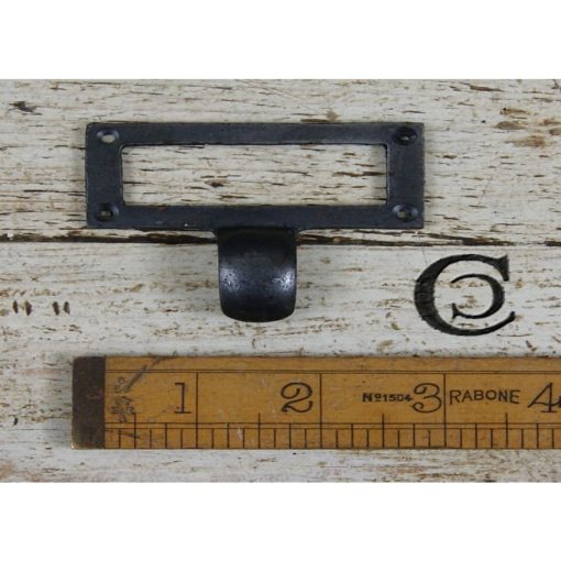 LIBRARY LABEL FRAME PULL SQUARE CAST ANT IRON 70 X 30MM