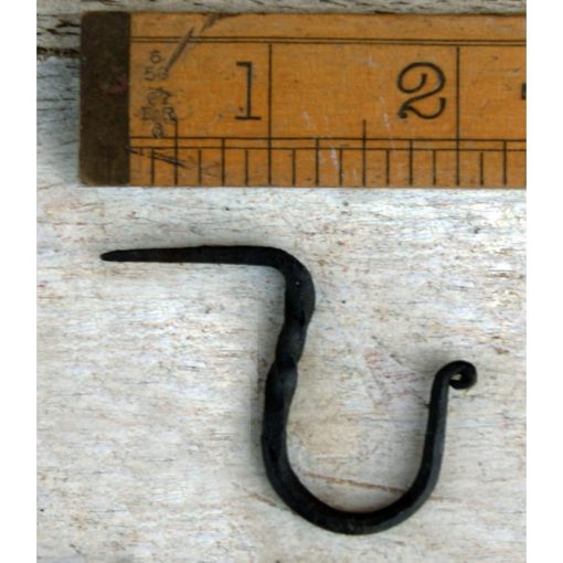 NAIL IN SINGLE HOOK TWISTED H/FORGED BLACK B/WAX 40MM